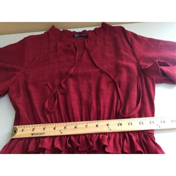 PRETTYGARDEN Womens Summer Boho Maxi Dress V Neck Ruffle Trim High SZ S - Picture 9 of 13